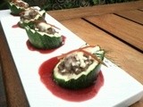 Zucchini cups with minced lamb
