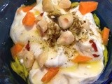 Feta & quinoa patties with hazelnut labneh
