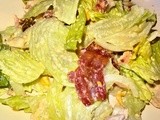 Home made Caesar Chicken Salad with Crispy Bacon and Grilled Fresh Corn