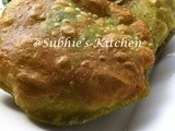 Palak Poori-Deep fried Spinach Flatbread