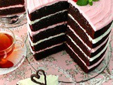 Easy to Decorate Naked Chocolate Cake with Raspberry Marshmallow Buttercream Frosting