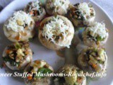 Recipe for Tasty and Nutritious Paneer Stuffed Mushrooms