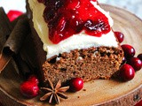 Cinnamon Loaf Cake with Cream Cheese Frosting and Mulled Cranberry Compote