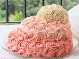 Ombre Rose Wedding Cake