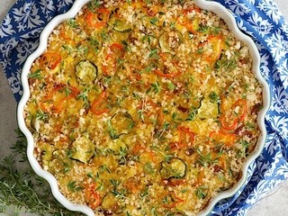 Fresh Corn, Bell Pepper and Zucchini Crustless Quiche