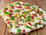 Grilled Pizza Margherita w/ Heirloom Tomatoes and Toasted Pine Nuts