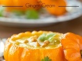 Roasted Pumpkin Soup with Ginger Cream