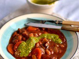 Bean and vegetable casserole with pistou