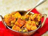 Cauliflower, pea and paneer curry