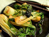 Pak choi and broccoli with soy sauce and garlic
