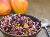 Winter salad: red cabbage, apple and cranberry