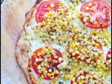 Buttery Crusted Sweet Corn and Tomato Pizza