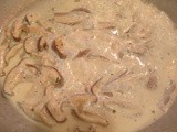 Gnocchi with a mushroom cream sauce