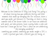 Celebrate Blog Link Party