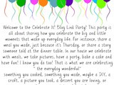 Celebrate It! Blog Linky Party
