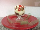 Gingerbread Trifle with Egg Nog Mousse and Cranberry Coulis