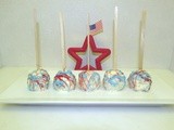 Red, White and Blue Rice Krispie Cake Batter Pops