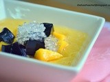 Chilled Mango Dessert with Sago and Grass Jelly