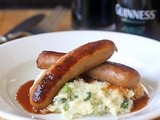 Sausages with Guinness Gravy and Colcannon