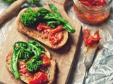 MacGyvering Lunch [Anchovy Butter Toast with Spicy Tomato Jam & Broccoli Rabe]