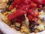 Nachos with Fresh Corn, Tomatoes, and Peppers