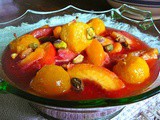 Peaches and Pluots with Pistachios make a Delectable Salad