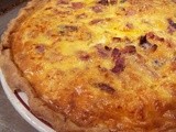 Savory Pie, with Ham, Mushrooms, Cheese, & Onions