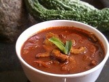 Pavakka Theeyal (Bitter Gourd in a Roasted and Ground Coconut Gravy)