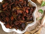 Pavakka Ularthiyathu (Stir Fried Bitter Gourd)
