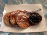 Beautilicious Blueberry Souffle Pancakes with Blueberry Compote