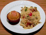 Bell Pepper Mushroom Orzo with Sausage Links