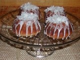 Coconut Glazed Baby Bundt Cakes