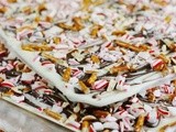 Quick & Easy White Chocolate Peppermint-Pretzel Bark {Step-by-Step}