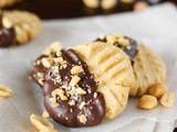 Salted Dark Chocolate Dipped Peanut Butter Cookies