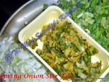 Spring Onion Stir Fry or Kanda Path Bhaji