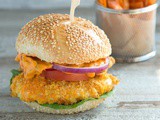 Buttermilk Oven Fried Chicken Burger with Spicy Mayo