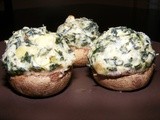 Spinach Artichoke Dip-Stuffed Mushrooms