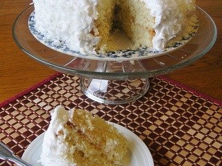 Coconut cake with coconut frosting