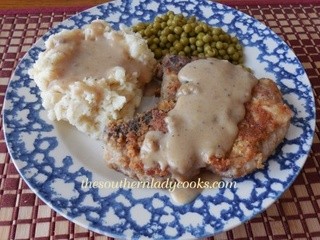 Fried pork chops and gravy