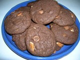 Triple chocolate fudge pecan cookies