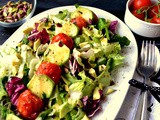 Πράσινη σαλάτα με αβοκάντο κ ψητά ντοματίνια-Green avocado salad with roasted cherry tomatoes
