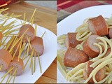 Spaghetti Threaded Hot Dogs