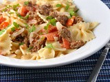 Bow Ties with Sausage, Tomatoes, and Cream