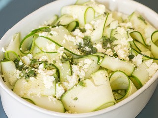 Zucchini Ribbon Salad with Feta and Oregano