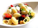 Creamy pasta salad with silken tofu dressing