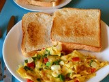 Bell Peppers(Capsicum) Onion Bread Omelette