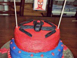 Spider-man Birthday Cake - Black & White Cake with Creamy Vanilla Buttercream Frosting