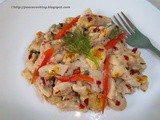 Pasta With Mixed Vegetable And Baby Corn In Cream Sauce