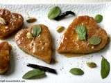 Almond Breadcrumb Hearts with Cardamom and Vanilla Infused Honey