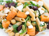 Arugula, Chickpeas and Sweet Potatoes Salad with Pasta